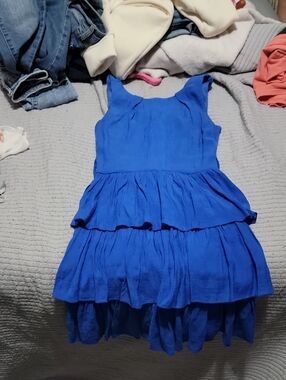 Girls' Royal Blue Tiered Sundress
